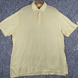 Ermenegildo Zegna Polo Shirt Men's Size XL Yellow Short Sleeve Stretch Preppy